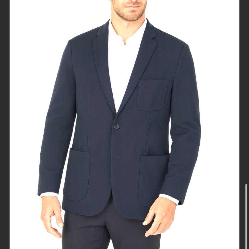 Topman Men’s Navy Blue Blazer Jacket 46 Regular Tailored Sport Coat